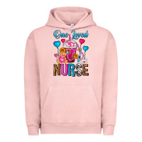 Pigment Salmon One Loved Nurse Valentines Day Frappe Coffee Urban Hoodie - FaDigitalArtStudio