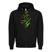 Black Tassel Flower Illustrations Zipper Hoodie - LillyAllenDesigns