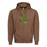 Chestnut Tassel Flower Illustrations Zipper Hoodie - LillyAllenDesigns