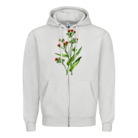 Dove Grey Tassel Flower Illustrations Zipper Hoodie - LillyAllenDesigns