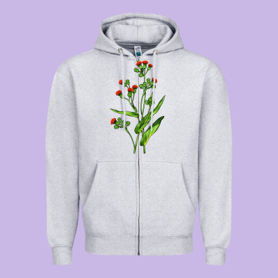 Tassel Flower Illustrations Zipper Hoodie Designed By Lillyallendesigns
