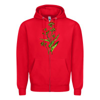 Red Tassel Flower Illustrations Zipper Hoodie - LillyAllenDesigns