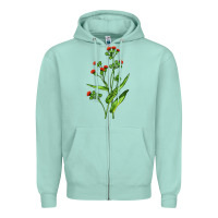 Seafoam Tassel Flower Illustrations Zipper Hoodie - LillyAllenDesigns
