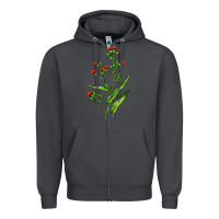 Smoke Tassel Flower Illustrations Zipper Hoodie - LillyAllenDesigns
