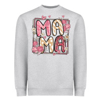 Heather Grey floral mama Heavyweight Sweatshirt - MaliasSmallBusiness