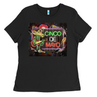 Black cinco de mayo cactus tumbler 3 Ladies Tee - CTS Tumbler Store