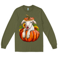 Army Green fall pumpkin lamb nancy cooper Long Sleeve Tee - NancyCooperArtShop