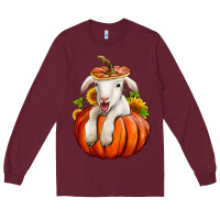 Burgundy fall pumpkin lamb nancy cooper Long Sleeve Tee - NancyCooperArtShop