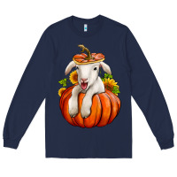 Navy fall pumpkin lamb nancy cooper Long Sleeve Tee - NancyCooperArtShop