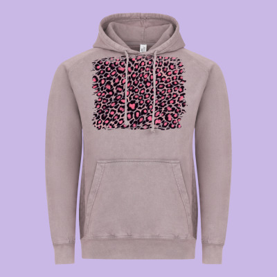 Pink Leopard With Pink Glitter Vintage Hoodie Designed By Artiststas