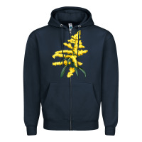 Navy Botanical Goldenrod Illustrations Zipper Hoodie - LillyAllenDesigns