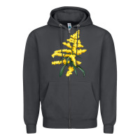 Smoke Botanical Goldenrod Illustrations Zipper Hoodie - LillyAllenDesigns