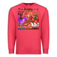 Cardinal happy hallothanksmas dinosaur Premium Sweatshirt - texasbilliewilder