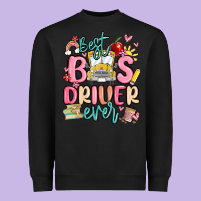Best Bus Driver Ever Heavyweight Sweatshirt Designed By Maliassmallbusiness