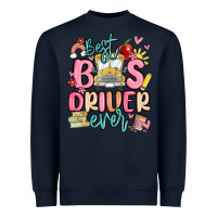 Navy best bus driver ever Heavyweight Sweatshirt - MaliasSmallBusiness