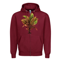 Burgundy Croton Zipper Hoodie - LillyAllenDesigns
