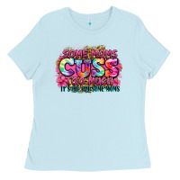 Baby Blue some moms cuss too much it's me i'm some moms Ladies Tee - Zillion Design Studio