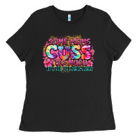 Black some moms cuss too much it's me i'm some moms Ladies Tee - Zillion Design Studio