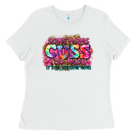 White some moms cuss too much it's me i'm some moms Ladies Tee - Zillion Design Studio