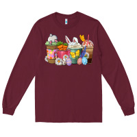 Burgundy Easter coffee cups Long Sleeve Tee - NancyCooperArtShop