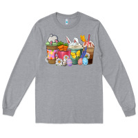 Heather Grey Easter coffee cups Long Sleeve Tee - NancyCooperArtShop