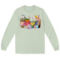 Matcha Easter coffee cups Long Sleeve Tee - NancyCooperArtShop