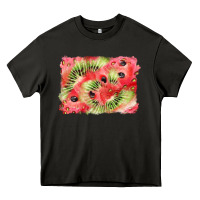 Asphalt watermelon strawberry kiwi background Heavy Core Tee - BarkalooDesign
