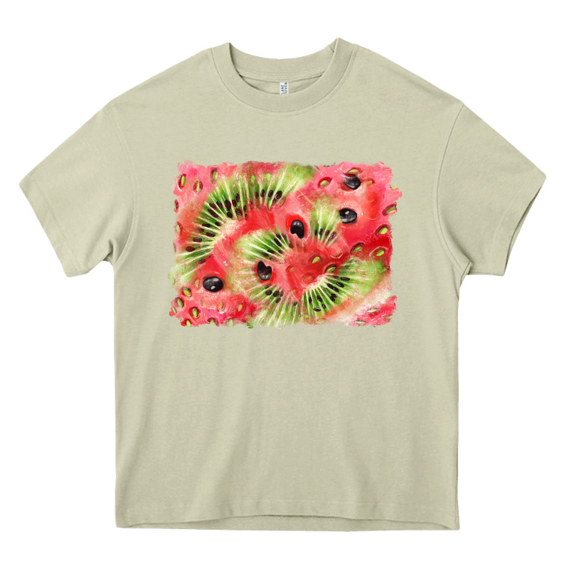 Watermelon Strawberry Kiwi Background Heavy Core Tee by BarkalooDesign | Teevron