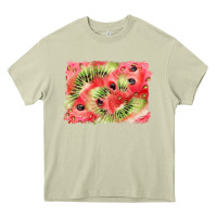 Mossy watermelon strawberry kiwi background Heavy Core Tee - BarkalooDesign
