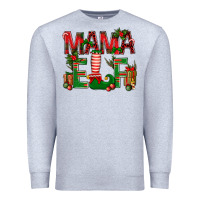 Heather Grey Christmas Mama Elf Premium Sweatshirt - NancyCooperArtShop
