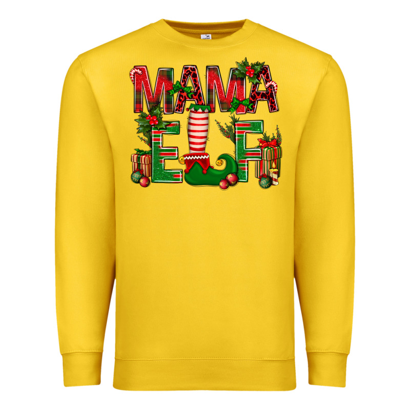 Christmas Mama Elf Premium Sweatshirt by NancyCooperArtShop | Teevron