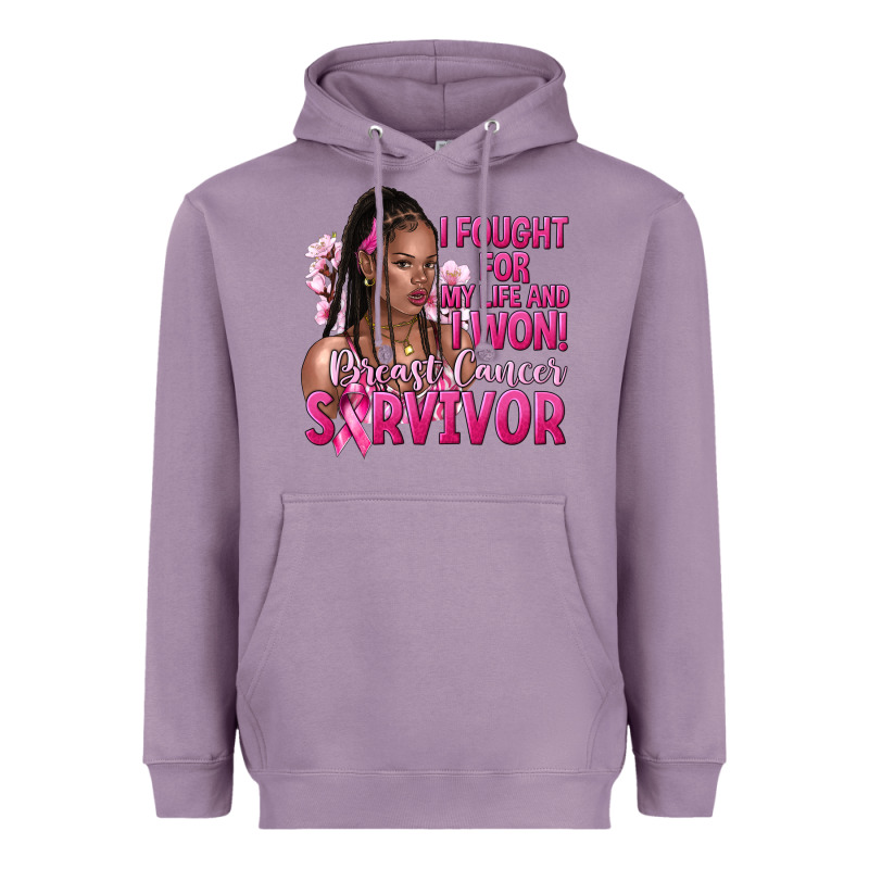 I Fought For My Life And I Won Afro Woman Heavyweight Hoodie by NancyCooperArtShop | Teevron