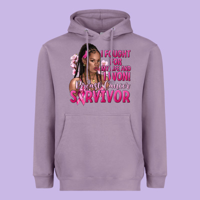 I Fought For My Life And I Won Afro Woman Heavyweight Hoodie Designed By Nancycooperartshop