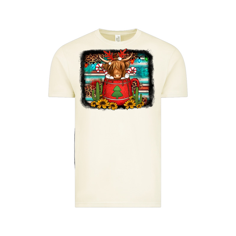 Hot Coco Christmas Highland Cow With Background Vintage Tee by Jasminsmagicworld | Teevron