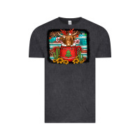 Vintage Black hot coco christmas highland cow with background Vintage Tee - Jasminsmagicworld