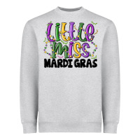 Heather Grey little miss mardi gras Heavyweight Sweatshirt - MaliasSmallBusiness