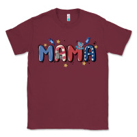 Burgundy 4th july mama Classic Tee - MaliasSmallBusiness
