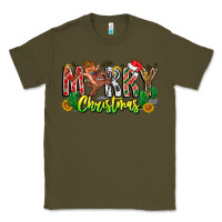 Army Green Merry Christmas Classic Tee - CowhideDigitalArt