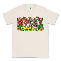 Natural Merry Christmas Classic Tee - CowhideDigitalArt