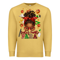 Antique Gold santa's favorite para afro messy bun Premium Sweatshirt - texasbilliewilder