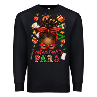 Black santa's favorite para afro messy bun Premium Sweatshirt - texasbilliewilder