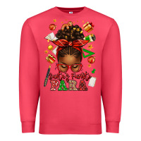 Santa's Favorite Para Afro Messy Bun Premium Sweatshirt | Teevron