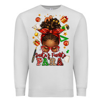 Dove Grey santa's favorite para afro messy bun Premium Sweatshirt - texasbilliewilder