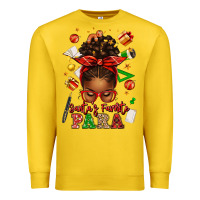 Lemon santa's favorite para afro messy bun Premium Sweatshirt - texasbilliewilder