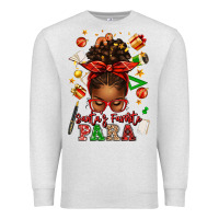 Oatmeal Heather santa's favorite para afro messy bun Premium Sweatshirt - texasbilliewilder