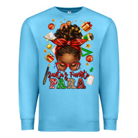 Ocean Blue santa's favorite para afro messy bun Premium Sweatshirt - texasbilliewilder