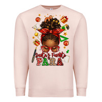 Pale Pink santa's favorite para afro messy bun Premium Sweatshirt - texasbilliewilder