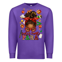 Purple santa's favorite para afro messy bun Premium Sweatshirt - texasbilliewilder