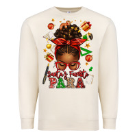 Sandshell santa's favorite para afro messy bun Premium Sweatshirt - texasbilliewilder