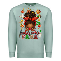 Seafoam santa's favorite para afro messy bun Premium Sweatshirt - texasbilliewilder